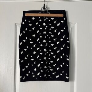 Pink Tartan Black and White Patterned Pencil Skirt Size Small
